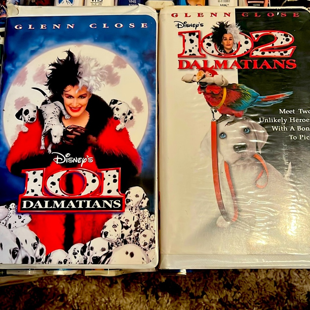 101 and 102 Dalmatians. VHS tapes.
